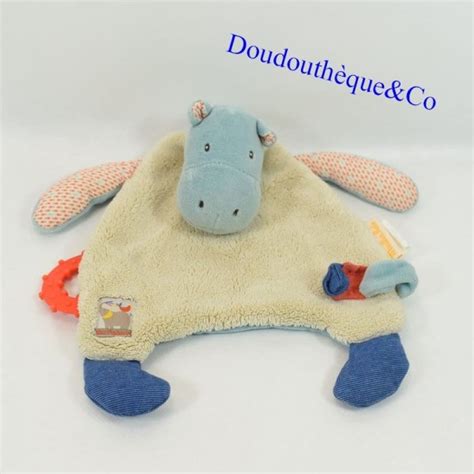 Doudou Hippopotame Moulin Roty Les Papoum Attache T Tine Cm So