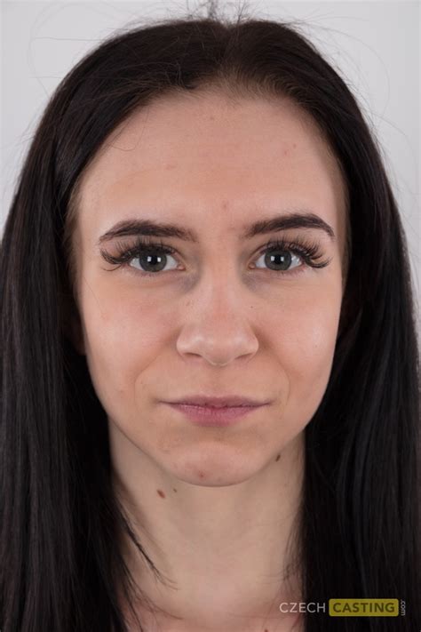 Long Haired Female Barbora Models In Ripped Jeans Before Standing Bare Naked CoedCherry