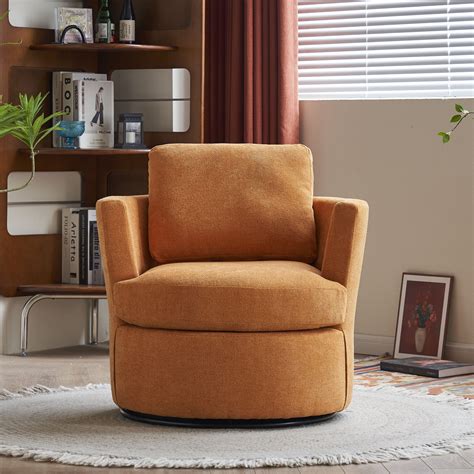 Jins Vico Degree Swivel Barrel Club Chair Comfy Round Accent Sofa