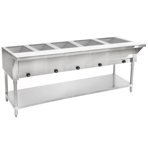 Advance Tabco HF 5G Liquid Propane Five Pan Powered Hot Food Table Open Well