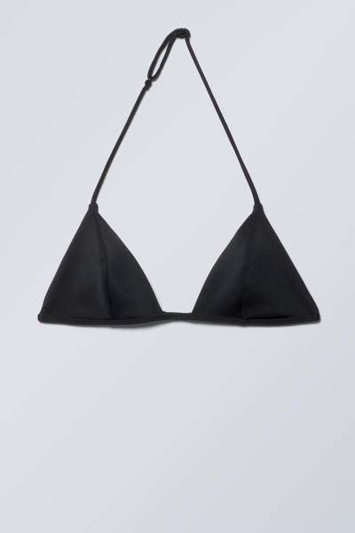 Scuba Mini Triangle Bikini Top Black Weekday Gb