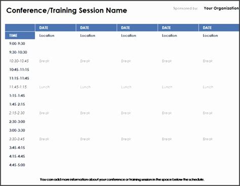 9 conference room schedule template
