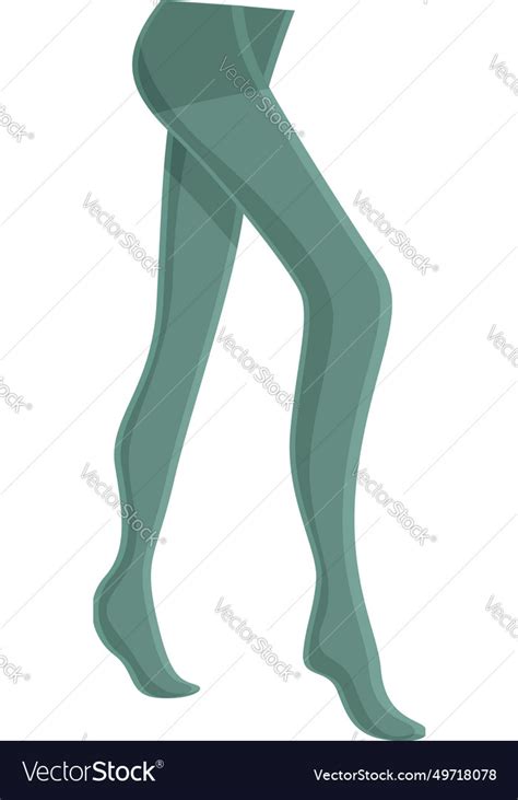 Green Pantyhose Icon Cartoon Naked Leg Royalty Free Vector