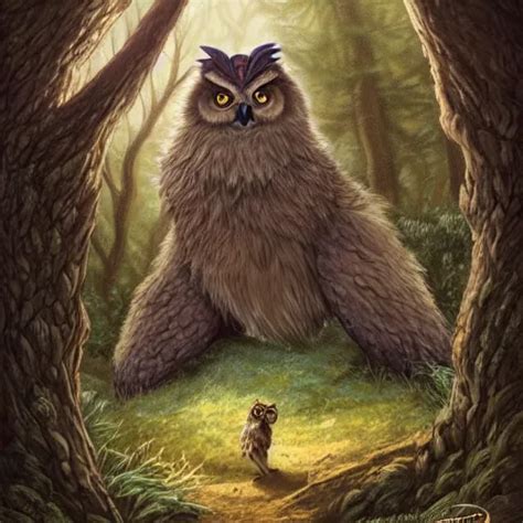 Three Quarter Portrait Of An Owlbear In The Forest D Stable