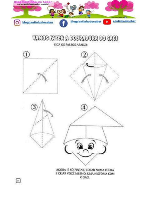 Dobradura Saci Perere Educação Infantil - Arquivos saci - Atividades para a Educação Infantil - Cantinho do Saber