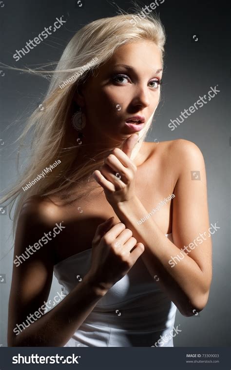 Beautiful Sexual Girl Blonde Pose On Stock Photo Edit Now
