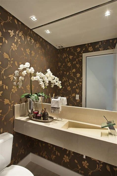 Papel De Parede Lavabo Pequeno - Lavabo com papel de parede | Lavabo pequeno, Lavabo, Decoração do banheiro