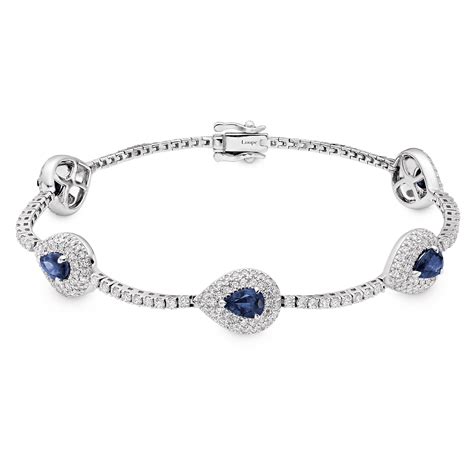 Loupe Iris Sapphire Diamond Halo Bracelet In 18ct White Gold Lou