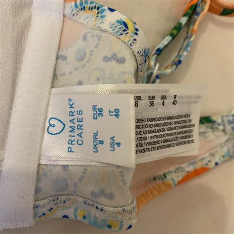 Primark Orange Pattern Bikini Top WITH PADDING Depop