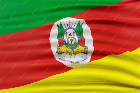 Bandeira Do Rio Grande - Bandeira do estado brasileiro rio grande do sul em renderização 3d com ...