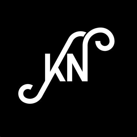 Kn Letter Logo Design On Black Background Kn Creative Initials Letter Logo Concept Kn Letter