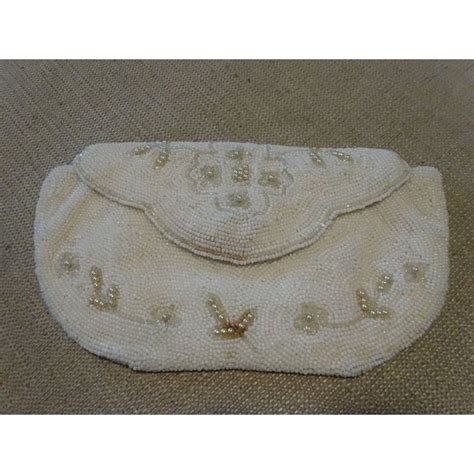 Vintage Walborg Micro Beaded Pearl Clutch Purse Made Gem