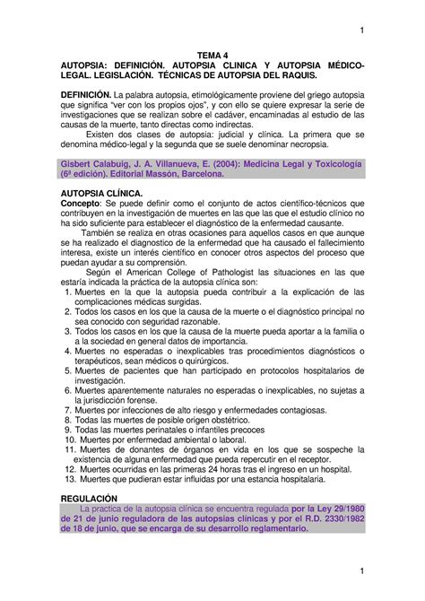 Autopsia Tema Autopsia Definici N Autopsia Clinica Y Autopsia