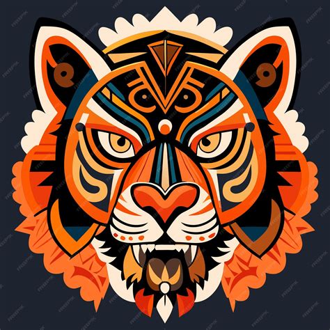 Premium Vector | Tribal tiger face symbol