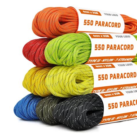 Wholesale Fluorescent Reflective Paracord Camping Guyline Tent Rope