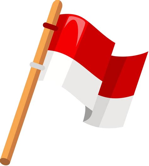 Indonesia National Flag with Bold Red and White Stripes on a Wooden