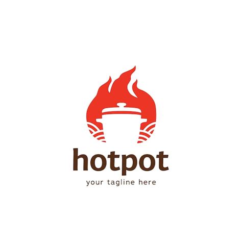 Icône Du Logo Hot Pot Chinois Avec Symbole Du Logo Hot Pot Flamme Avec Feu Vecteur Premium