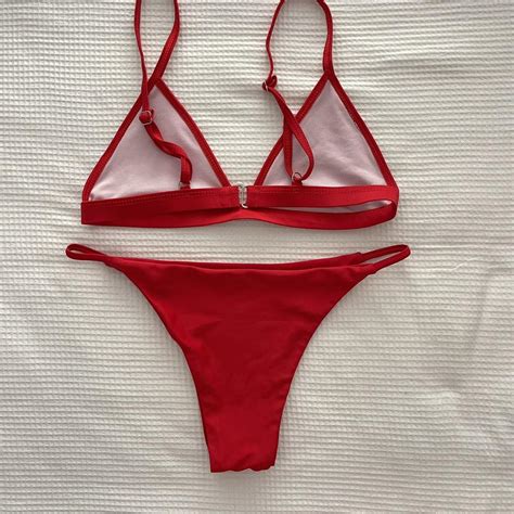 Red Bikini Set Size A B Cup For Depop