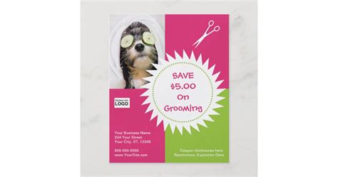 dog grooming coupon flyer zazzle