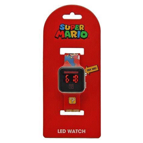 Reloj Led Super Mario Bros Contorno Redondo Con Correa Acci N Mario