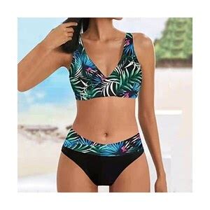 Bkscayxs Bikini Da Donna Con Seni Grandi Costume Da Bagno In Due Pezzi Push Up Sexy Con