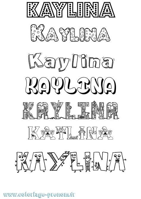 Coloriage du prénom Kaylina : à Imprimer ou Télécharger facilement