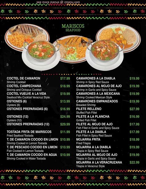 Menu At La Casa De Marcos Mexican Food Restaurant Santa Ana