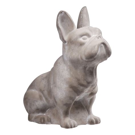 Urban Trends Collection Cement Sitting French Bulldog Statue, Washed Gray - Walmart.com