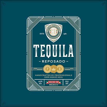 Tequila Label Template Stock Illustration - Download Image Now - iStock