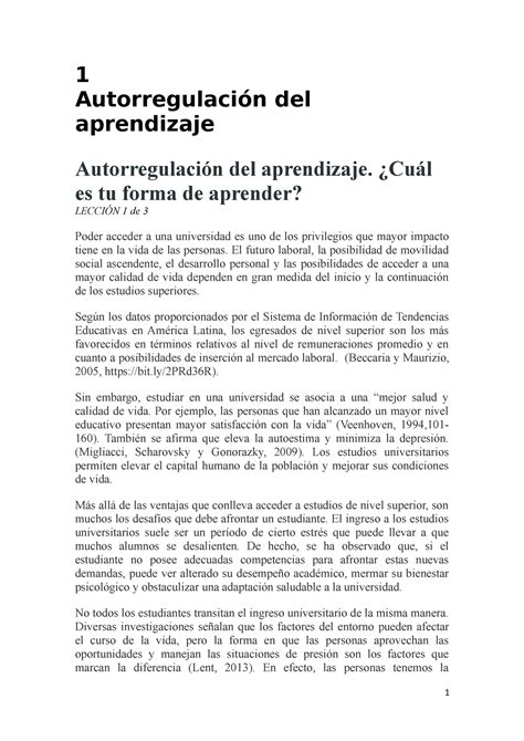 Aprender EN LA Siglo 21 temas 1 Autorregulación del aprendizaje