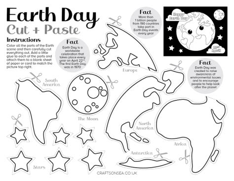 Cut and Paste Earth Day Craft (FREE Printable) - Crafts on Sea