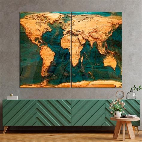 ᐉ Картина карта Карта мира в художественном стиле 165x122 см (A1358-2)