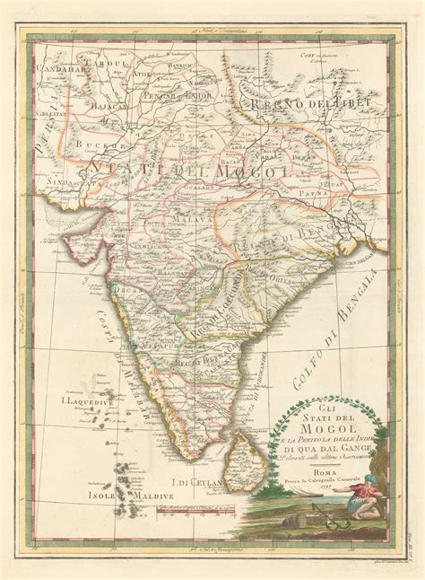 A Scarce Italian Map Of India Altea Gallery