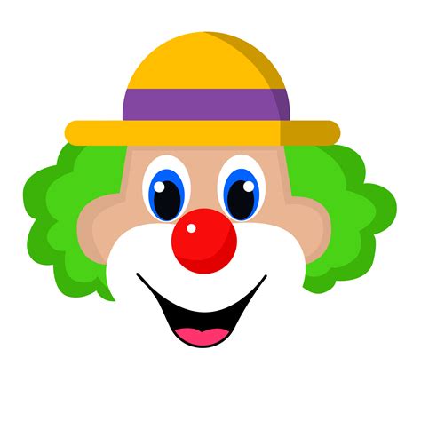 Clown Face with Yellow Hat 22835720 PNG
