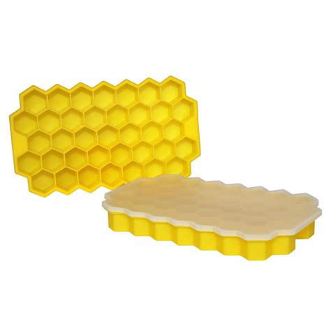 Set 2 Tavi Din Silicon Pentru Gheata AmXea HONEY Galben Forma Hexagon