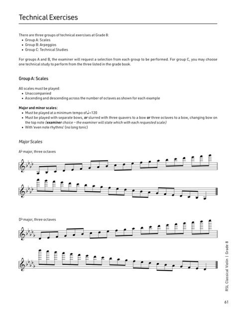 Violin Grade 8 Exam Pieces Rsl Classical