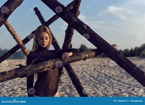 Summer Walk On The Hot Sand Dunes Stock Image Image Of Sensuality Sand 132841217