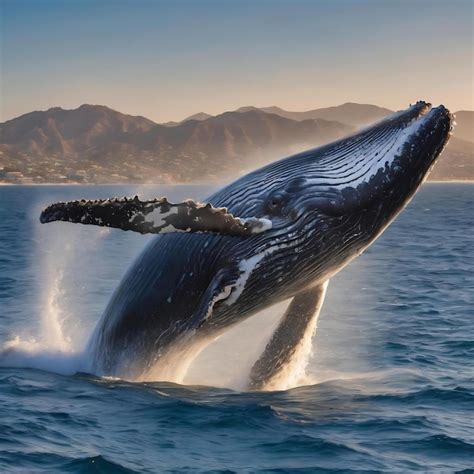 Baleia Jubarte Violando O Fundo Do Oceano Pac Fico Em Cabo San Lucas