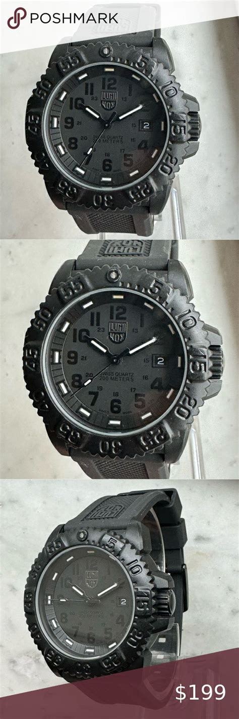 Luminox EVO Navy Seal Mens Dive Date Watch 3051 BLACKOUT W New