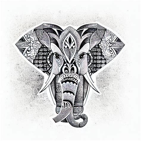 Tribal Elephant Head Tattoo