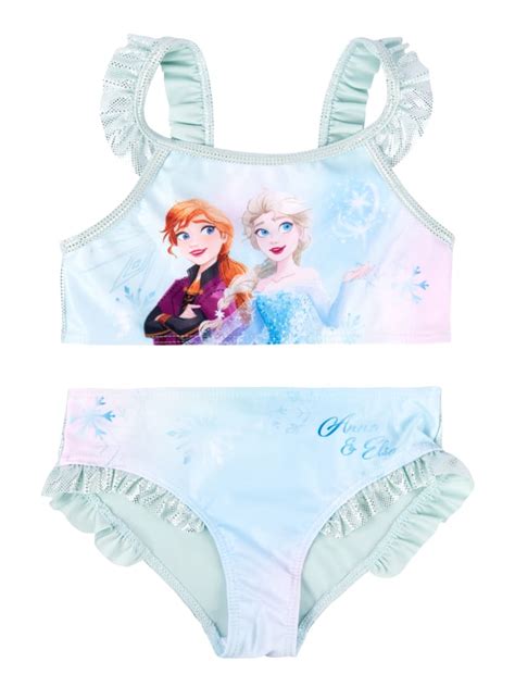 United Labels Disney Eiskönigin Bikini mit Rüschen Elsa Anna Frozen Zweiteiler in blau