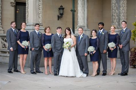 Navy Lace Bridesmaid David’s Bridal Dresses