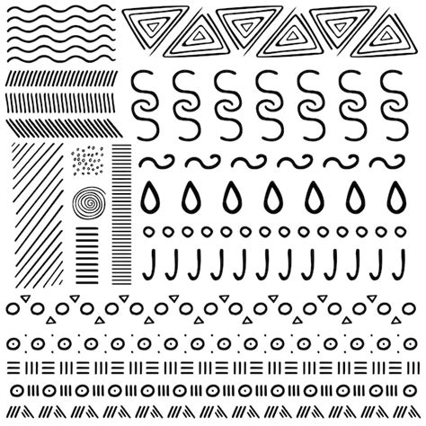 Premium Vector Various Sketch Lines Circles Dots And Waves Black