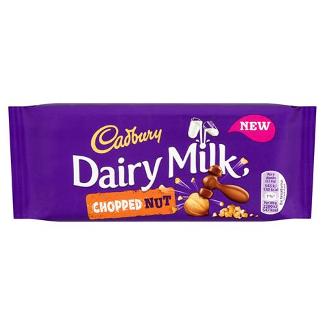 Cadbury Dairy Milk Chopped Nut Chocolate Bar 95g Single Chocolate Bars And Bags Iceland Foods