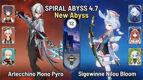 C0 Arlecchino Mono Pyro C0 Sigewinne Nilou Bloom Spiral Abyss 4 7