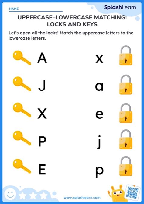 Matching Lowercase And Uppercase Letters Worksheets Free Printable Splashlearn