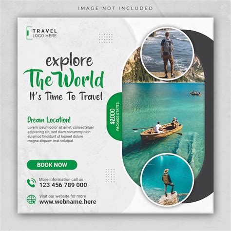 Premium Psd Travel Tour Social Media Post Or Holiday Vacation Square