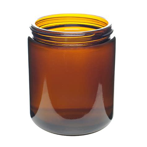 Straight Sided 16 Oz Amber Glass Candlesalve Jar Per Dozen