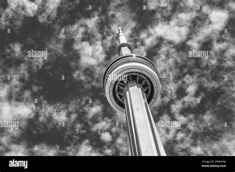 Cn Tower In Black And White Toronto Canada Stock Photo Alamy