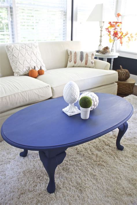 Coffee Table Makeover In Napoleonic Blue Chalk Paint Bees In A Pod